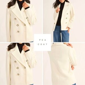 Free Assembly Off White Pea Coat NWT